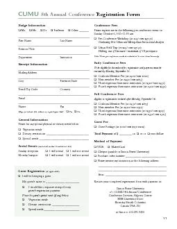 8th Annual Conference Registration Form