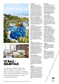W Sound SuiteBali is home to W Hotels146 31rst ever private reco