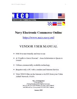 NECO Vendor Manual