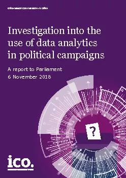 Investigation into theuse of data analyticsin political campaigns