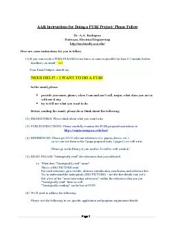 PDF-AAR Instructions for Doing a FURI Project Please Follow