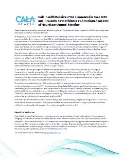 Cala Health Receives FDA Clearance for Cala ONE and Presents New Evide