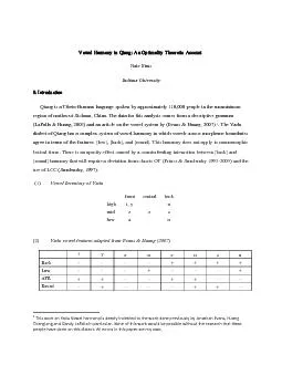 Vowel Harmony in Qiang