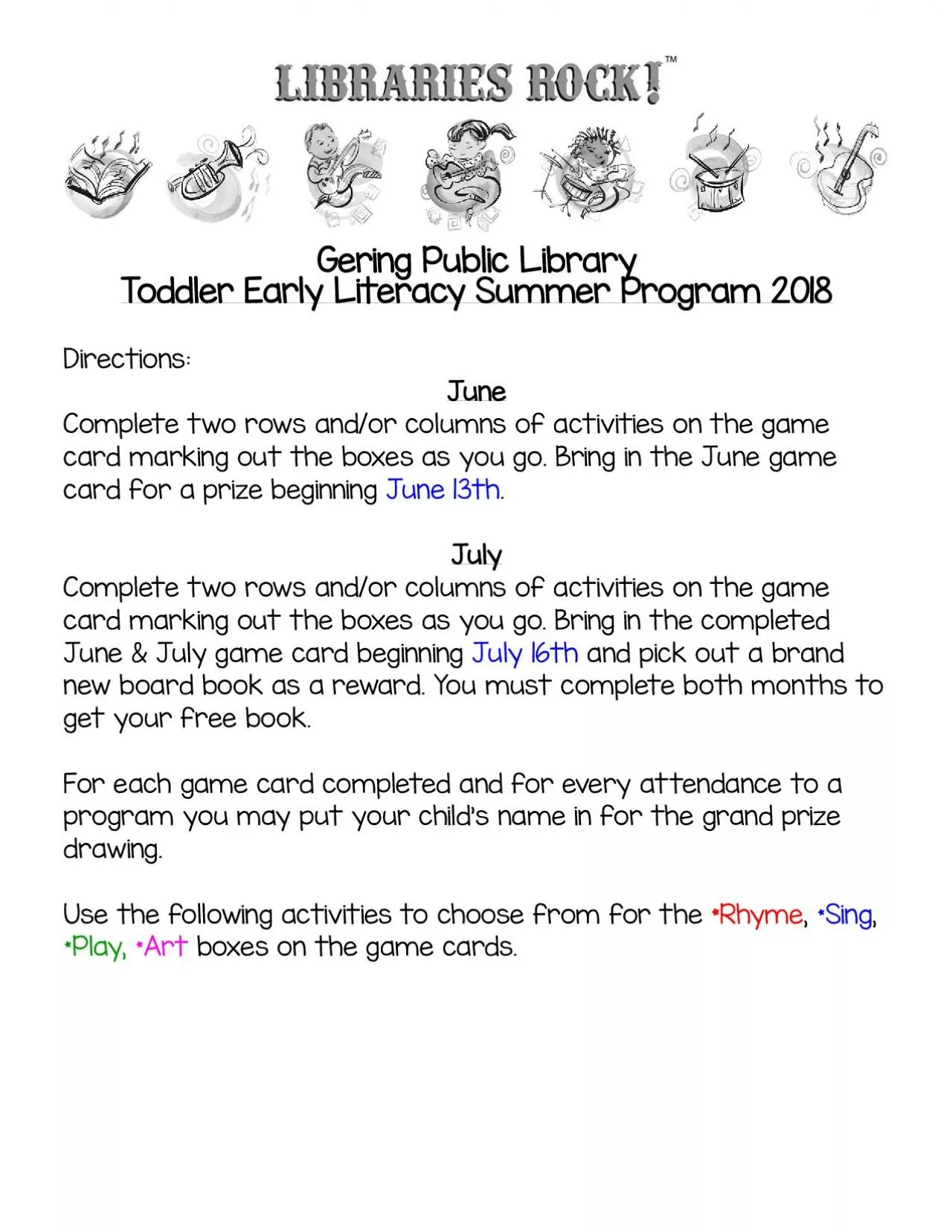 PDF-Toddler Early Literacy Summer Program 2018