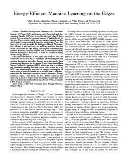 EnergyEf2cientMachineLearningontheEdgesMohitKumarXingzhouZhangLi