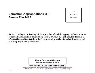 Education Appropriations BillSenate File 2415An Act relating to the fu