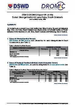 DSWD DROMIC Report 1 on the