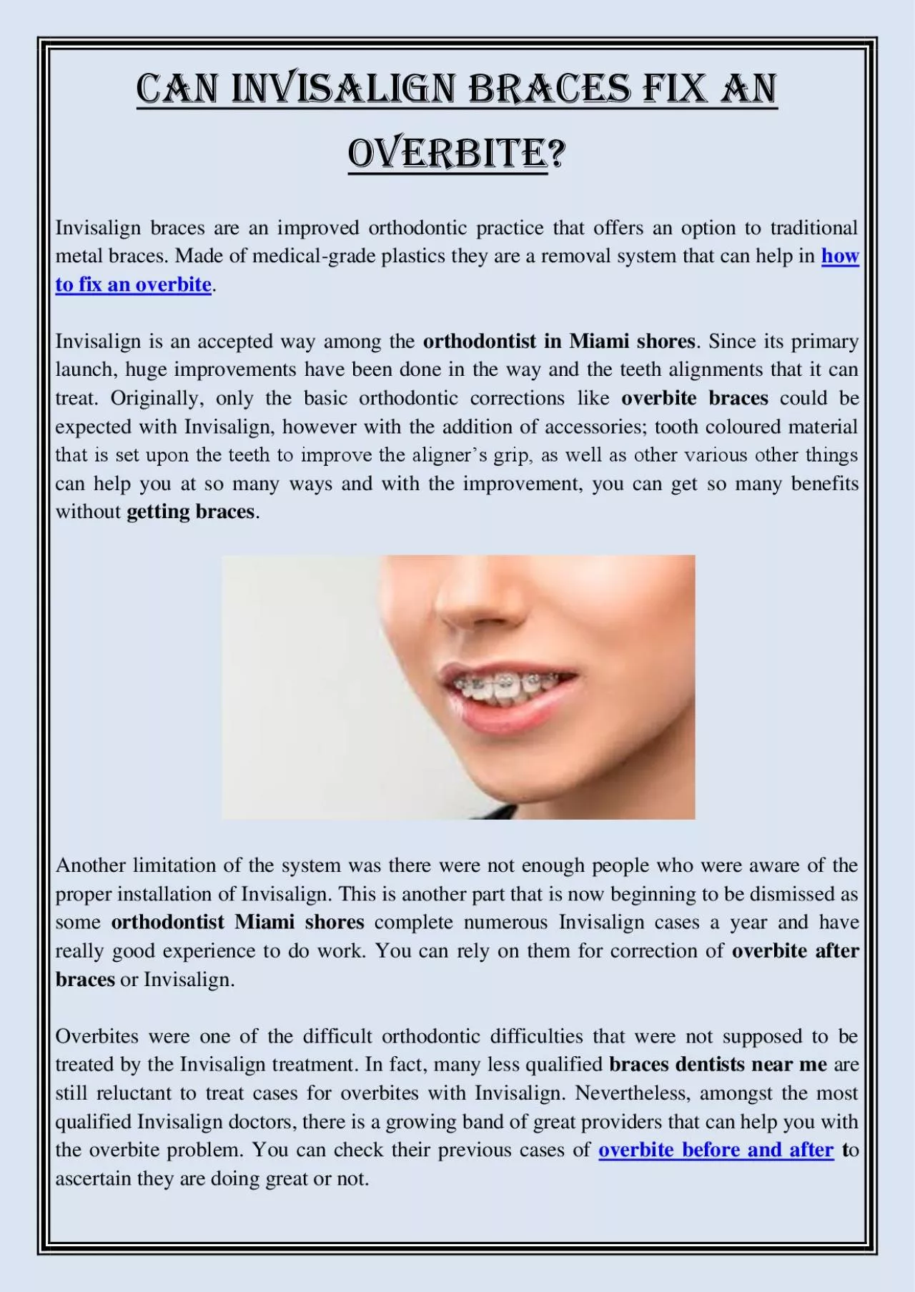 PDF-Can Invisalign Braces Fix an Overbite?