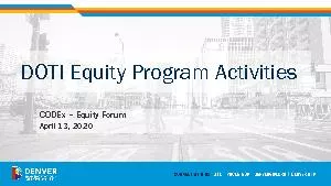 DOTI Equity Program Activities