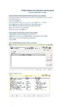 Trimble Digital Level DiNi data transfer guide