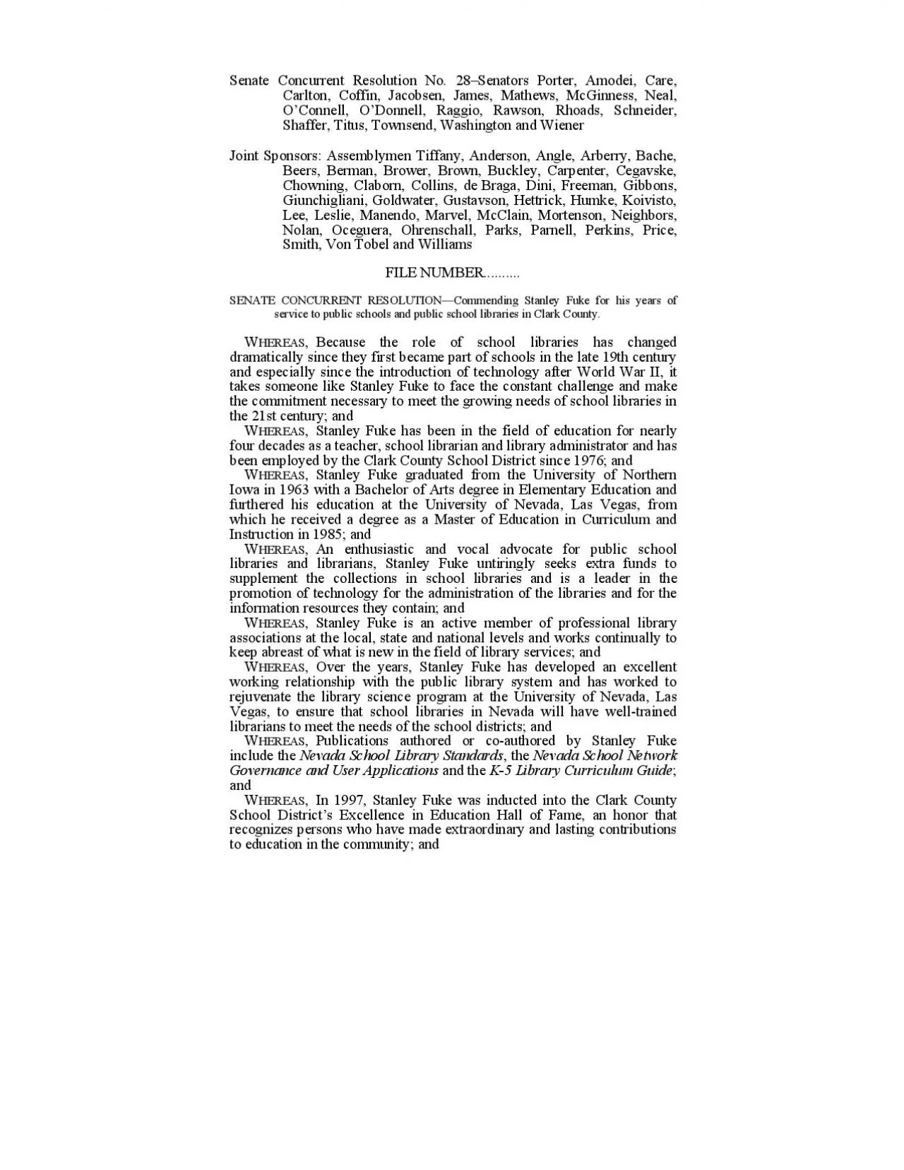 PDF-Senate Concurrent Resolution No 28Senators Porter Amodei Care Car