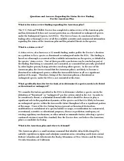 PDF-Questions and Answers Regarding the Status Review Finding For the Amer