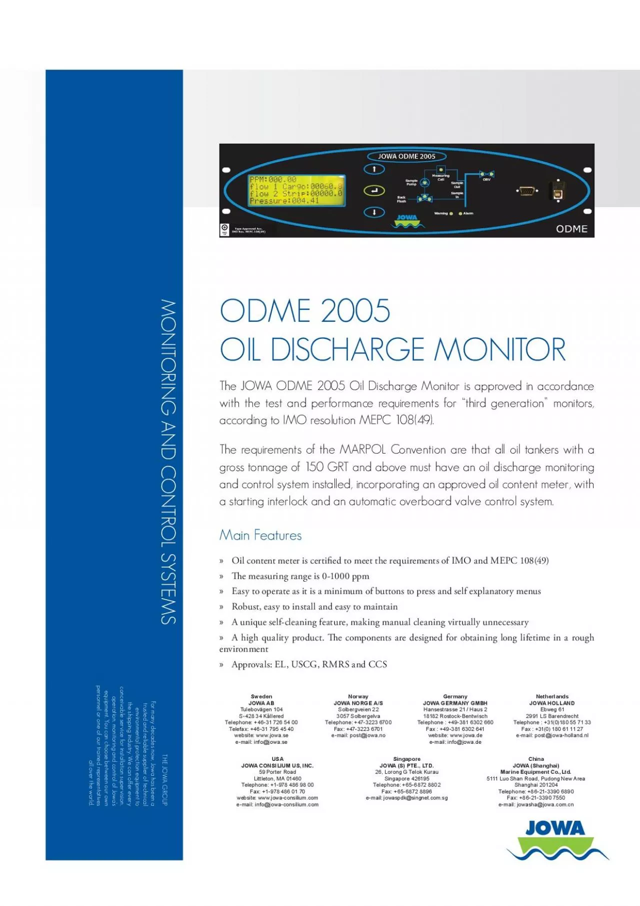 PDF-A computer unitIntended to be installed in the cargo control room or i