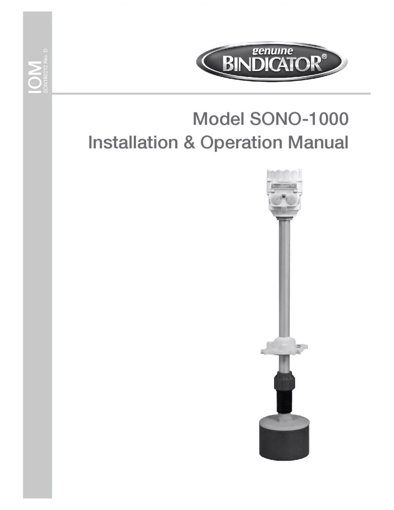 PDF-Model SONO1000Installation Operation Manual