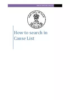    How to search in Cause List   To get a list of all cases at one place related