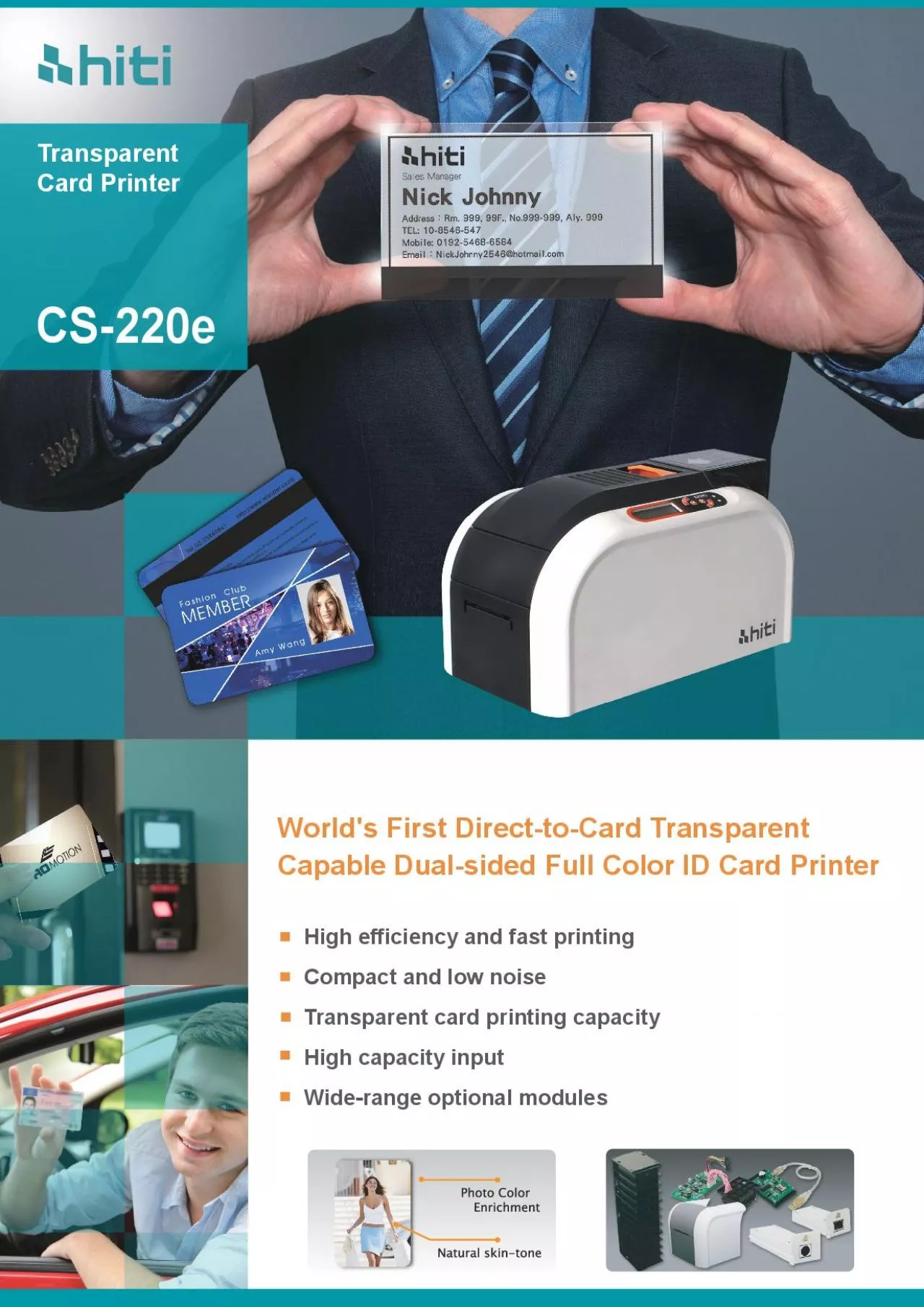 PDF-High eciency and fast printingCompact and low noiseTransparent card