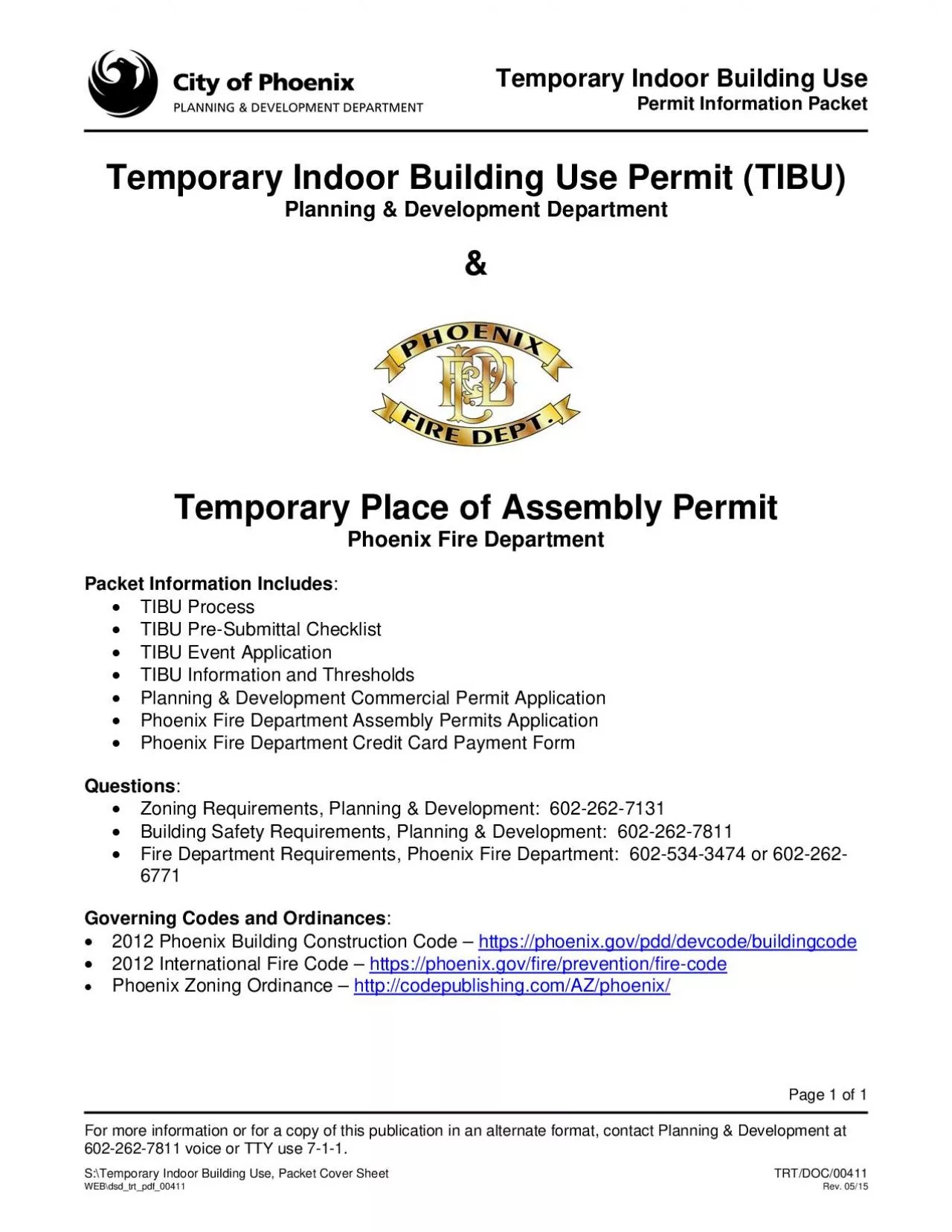 PDF-emporary Indoor Building Use