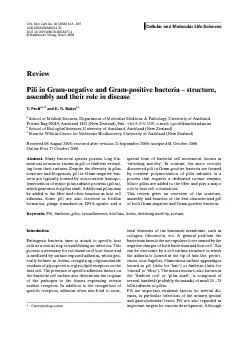 piliareoftendescribedasadhesiveorganellestheyhavebeenimplicatedinothe