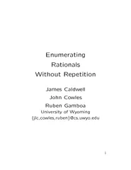 Enumerating Rationals Without Repetition James Caldwel