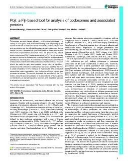 TOOLSANDRESOURCESPojiaFijibasedtoolforanalysisofpodosomesandassociat