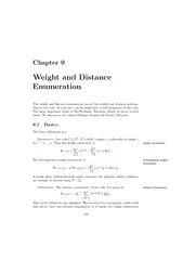 Chapter  Weight and Distance Enumeration The weight an