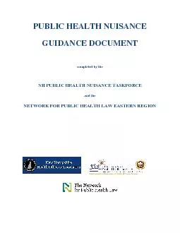 PUBLIC HEALTH NUISANCE  GUIDANCE DOCUMENT completed by the NH PUBLIC H