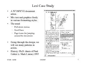 Lexi Case StudyA WYSIWYG document editorMix text and graphics fre