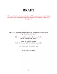 DRAFT Following draft of constitution and bylaws will