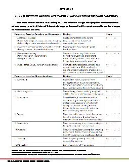 APPENDIX 7CLINICAL INSTITUTE NARCOTIC ASSESSMENT 31CINA30 SCALE