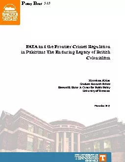 FATA and the Frontier Crimes Regulation