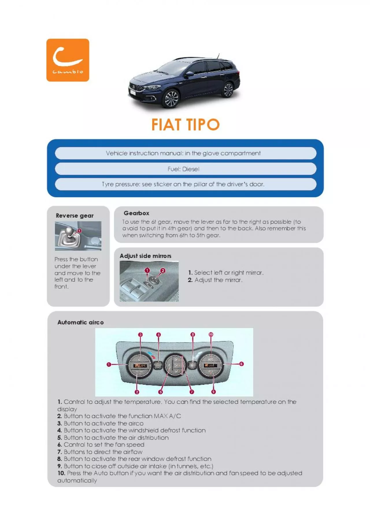 PDF-Fuel DieselTyre pressure see sticker on the pillar of the driver14