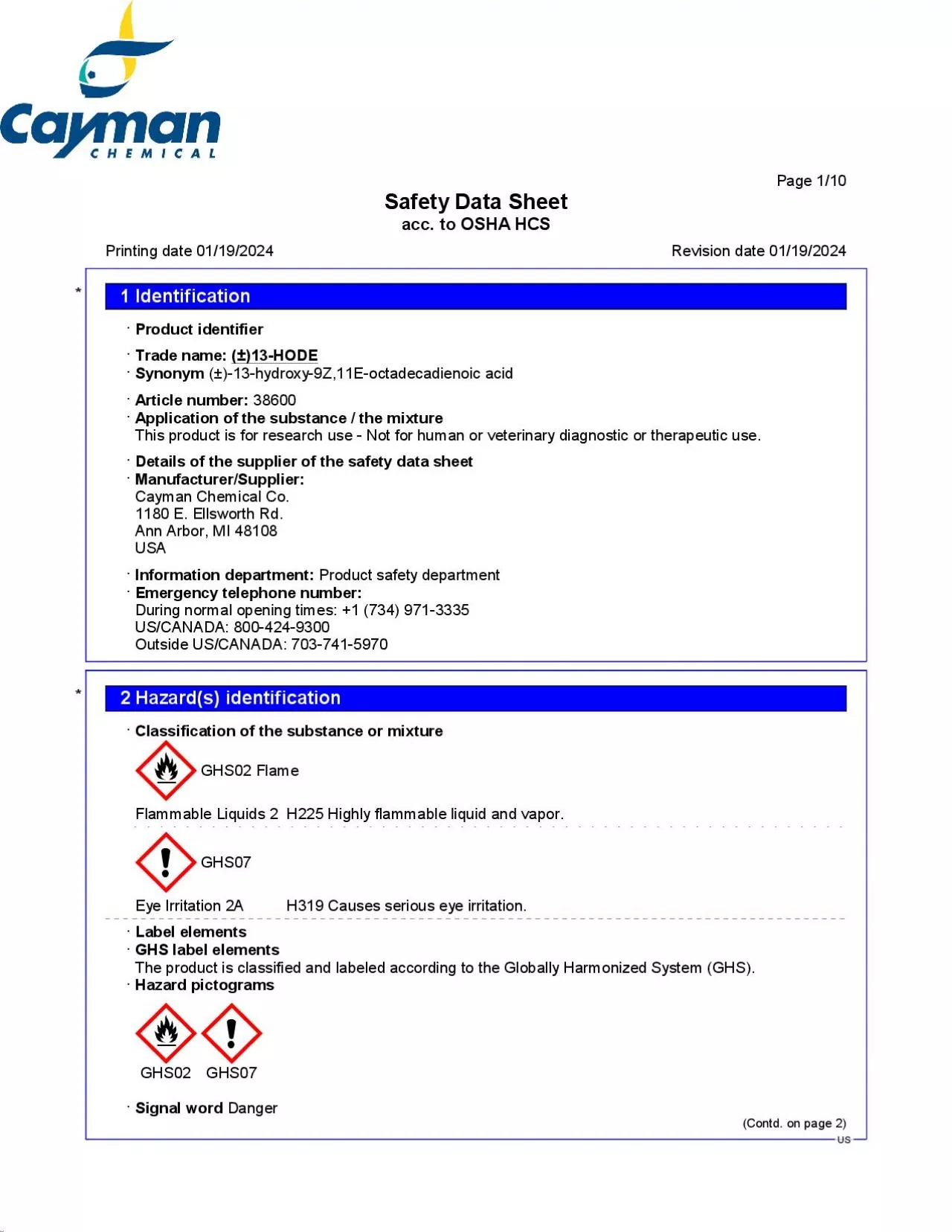 PDF-09262017RevisionPage 1 of 613HODESAFETY DATA SHEET04062015Su