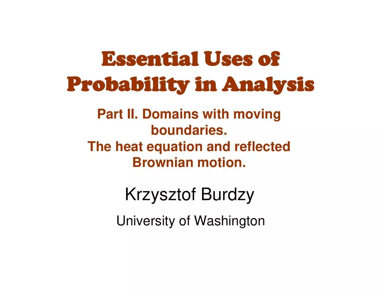 PDF-Essential Uses of Probability in Analysis