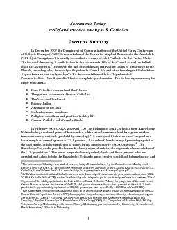 Belief and Practice among US Catholics In December 2007 the Departme