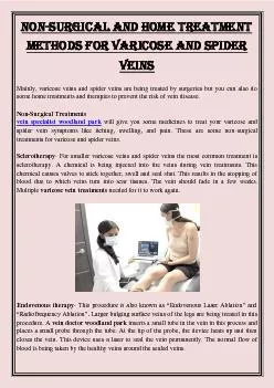 Non-surgical and Home treatment methods for Varicose and Spider veins