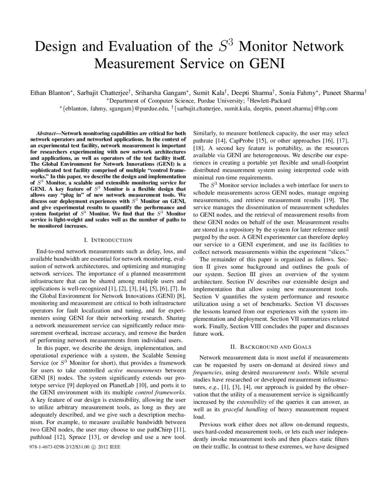 PDF-DesignandEvaluationoftheMonitorNetworkMeasurementServiceonGENIEthanBla