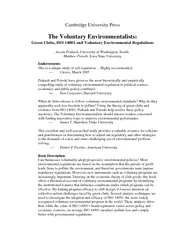 Cambridge University Press The Voluntary Environmental