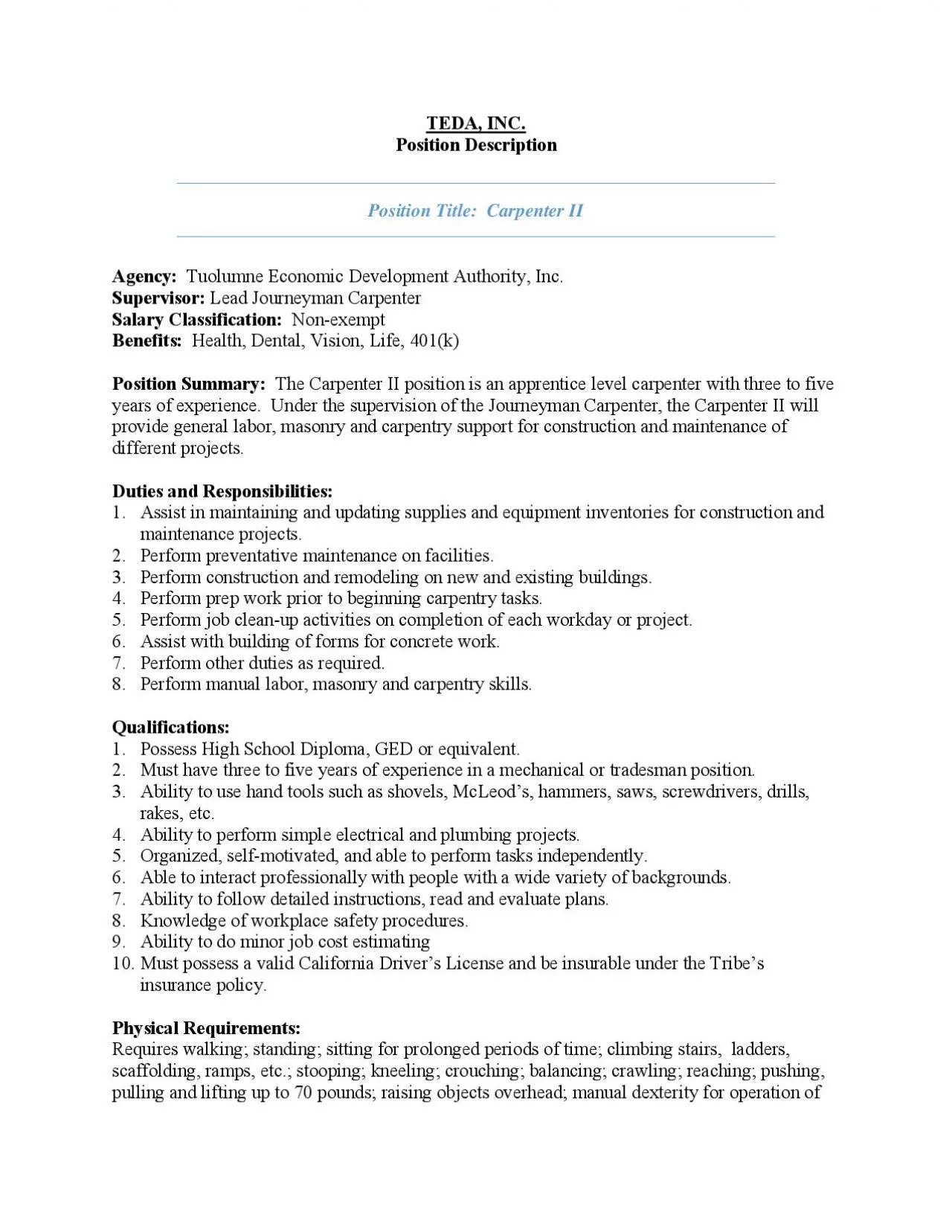 PDF-Position Title Carpenter II