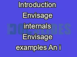 Introduction Envisage internals Envisage examples An i