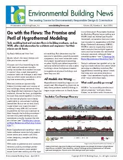 Peril of Hygrothermal ModelingTools modeling heat and moisture 31ow