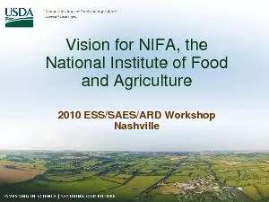 Vision for NIFA the