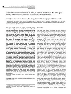 Molecularcharacterizationofhiwiahumanmemberofthepiwigenefamilywhoseov