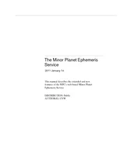 The Minor Planet Ephemeris  January  This manual descr