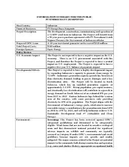 INFORMATION SUMMARY FOR THE PUBLICPT ENERGI BAYU JENEPONTO