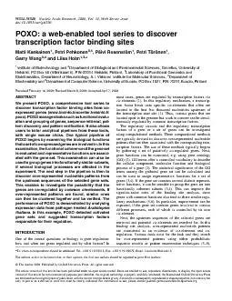 POXOawebenabledtoolseriestodiscovertranscriptionfactorbindingsitesMa