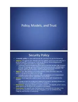 Policy Models and Trust