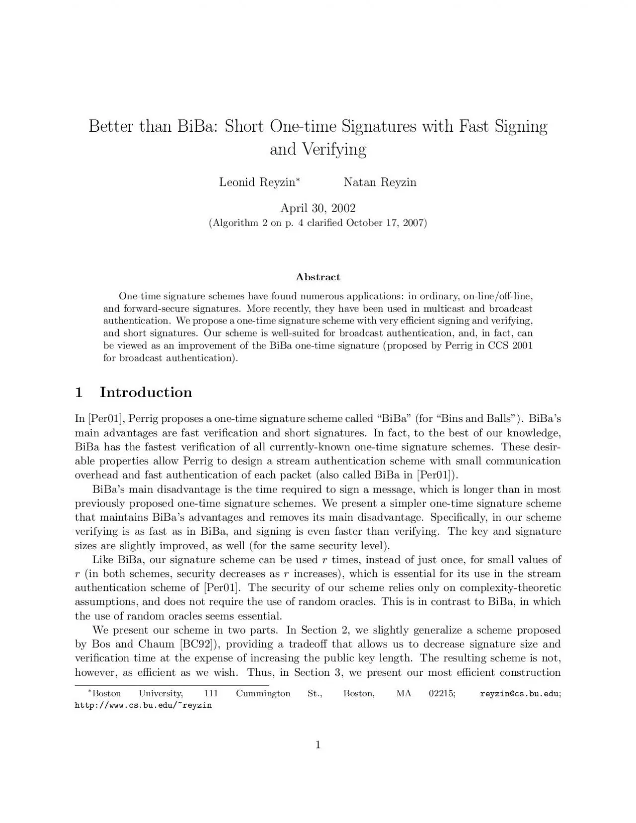 PDF-BetterthanBiBaShortOnetimeSignatureswithFastSigningandVerifyingLeoni