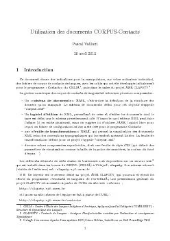 UtilisationdesdocumentsCORPUSContactsPascalVaillant30avril20121Introd