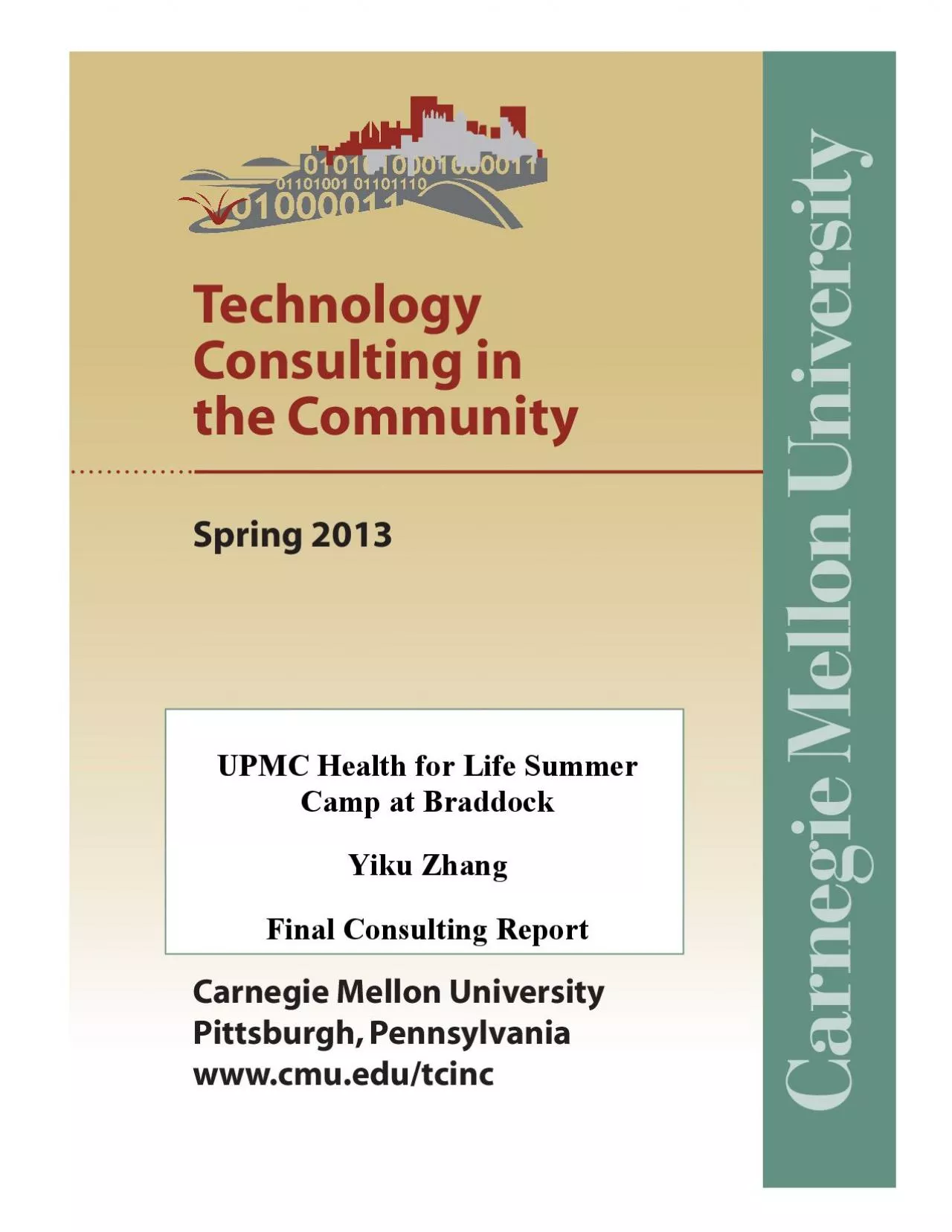 PDF-UPMC Health for Life Summer Camp at BraddockYiku Zhang