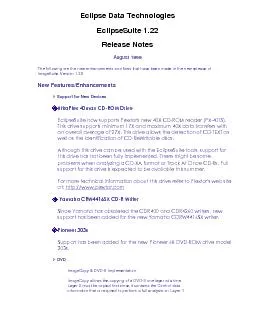 Eclipse Data Technologies EclipseSuite 122 Release Notes August 1999